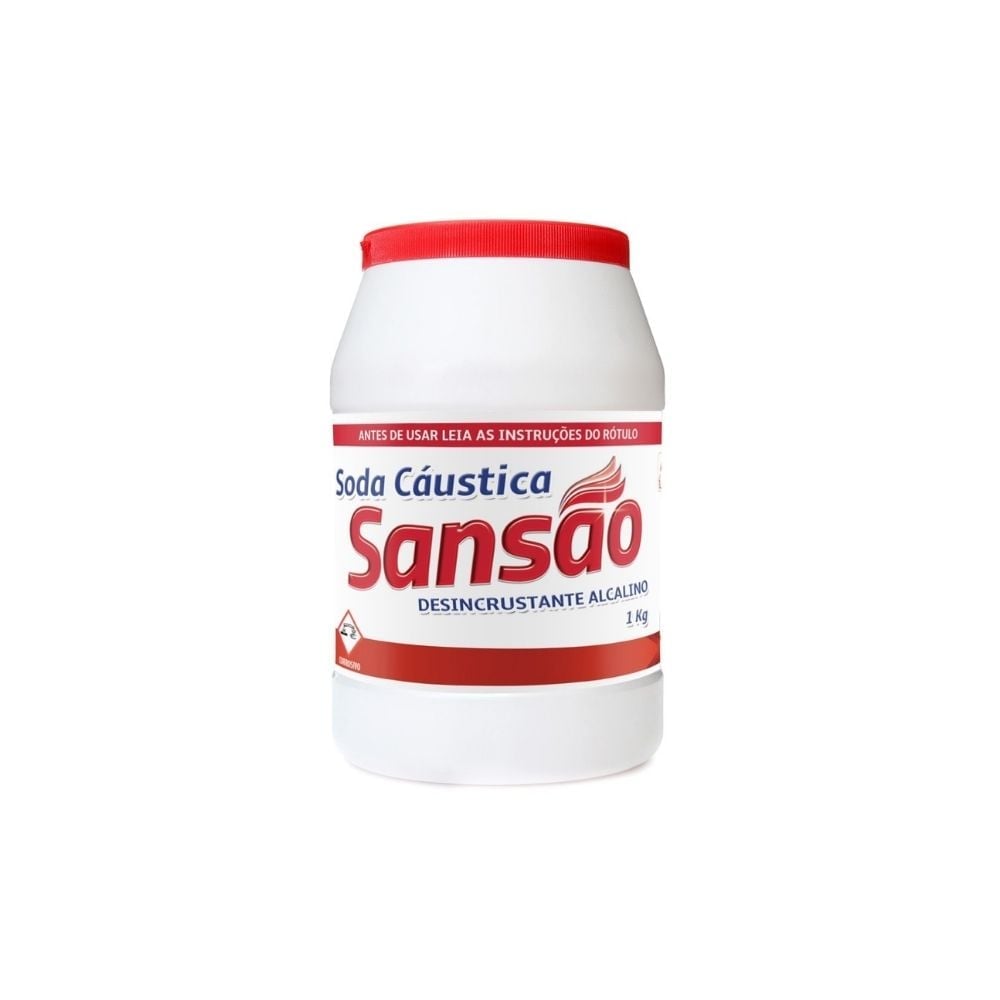 Soda Caústica Escama 1KG Sansão Pote 2002 - imagem 1