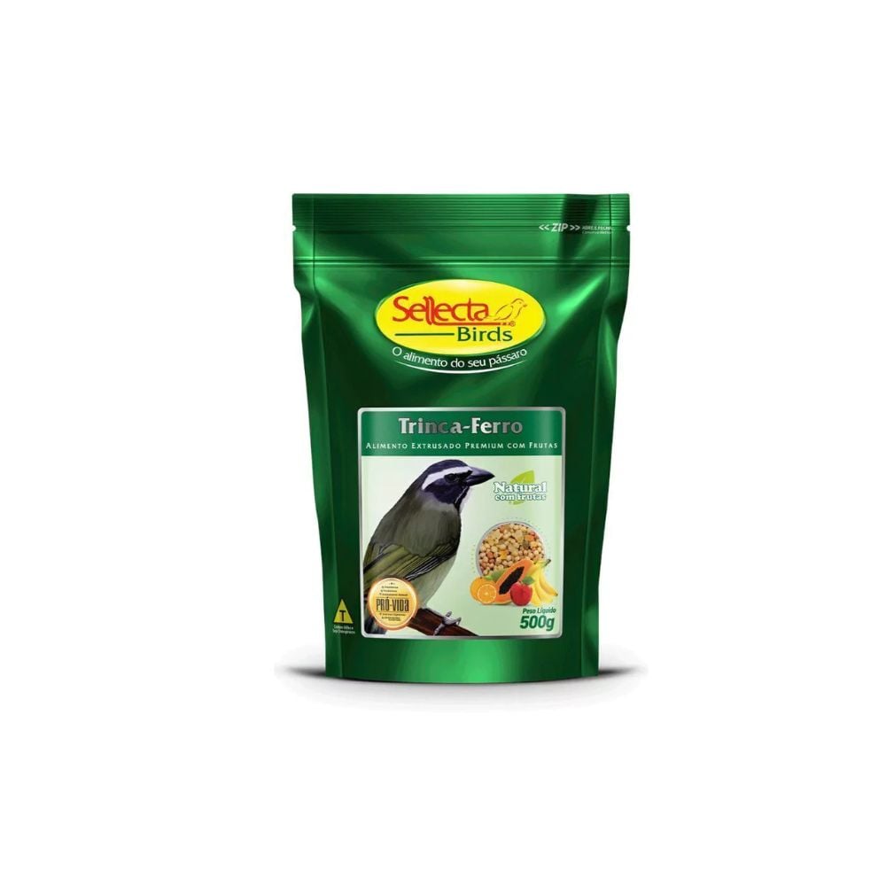 Ração Extrusado Sellecta Trinca Ferro Natural C/Frutas 500g - imagem 1